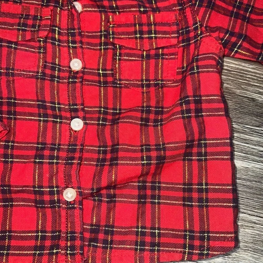 Oshkosh 12 month Red and Gold Flannel Shirt